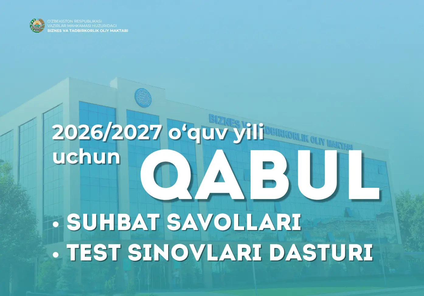 2026/2027 o‘quv yili uchun magistratura mutaxassisliklariga qabul jarayonlari davom etmoqda